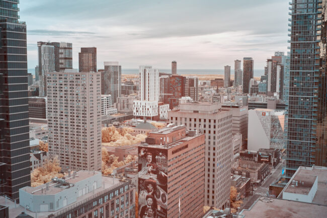 View south from College Street in Toronto